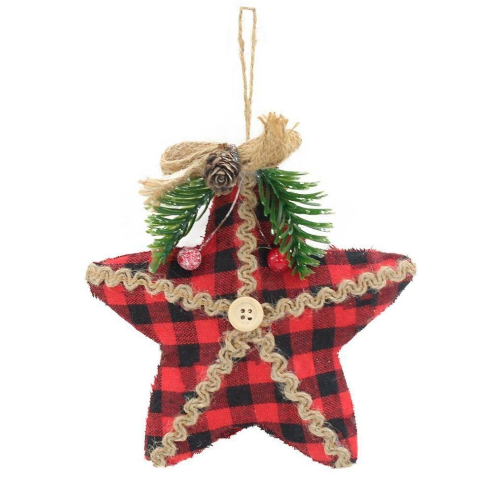 Kit 12 Enfeite árvore Natal Pendente Natalino Estrela 15cm