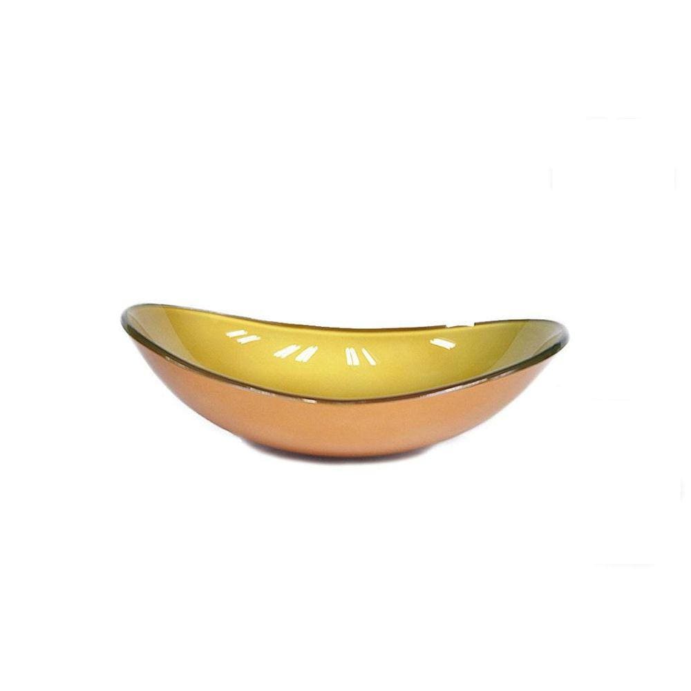 Cuba De Vidro Oval 55Cm Dourado Real