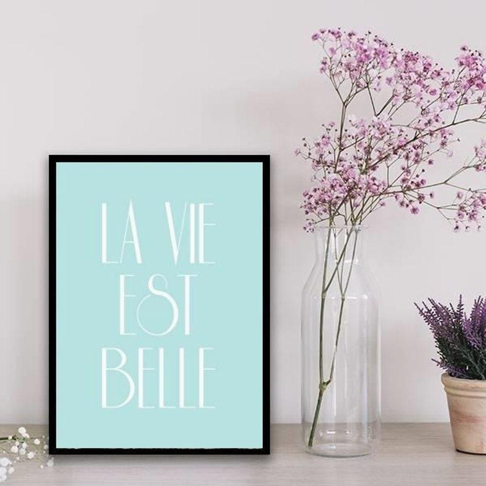 Quadro La Vie Est Belle 45X34Cm - Com Vidro