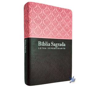 Bíblia Sagrada Supergigante Arc Índice Lateral Rosa Marrom