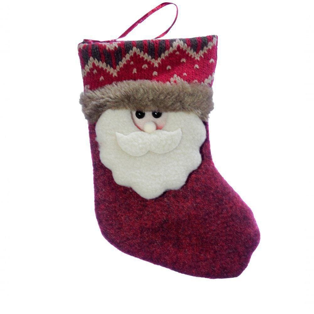 Kit 12 Peças Decoração Natal Bota Meia Papai Noel Natalino 18cm
