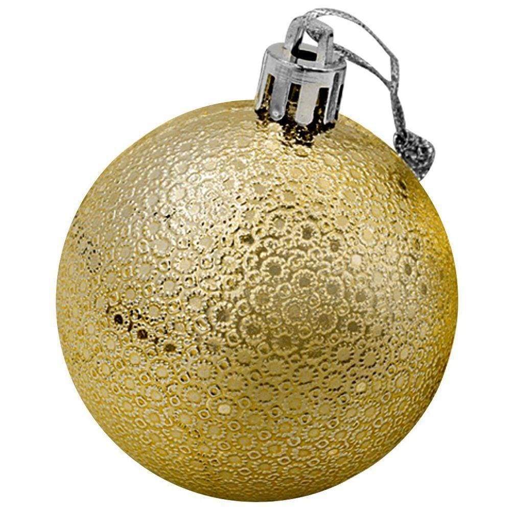 Kit 24 Bolas Enfeite Natalino árvore Natal 60mm Dourado
