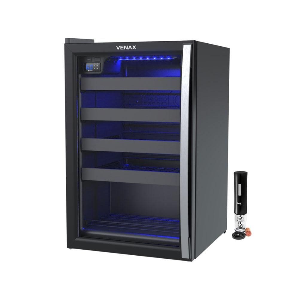 Adega Piubella 100 24 Garrafas 82L Porta Invertida 220V Venax com Abridor Elétrico Preto - Venax