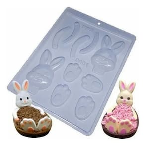 Kit 4 Formas P/ Pascoa Partes Coelho De Chocolate 9861 Bwb