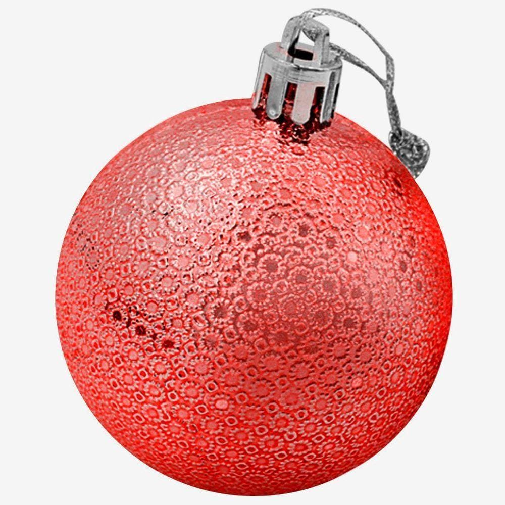 Kit 2 Bolas Enfeite Natalino árvore Natal 70mm Vermelho