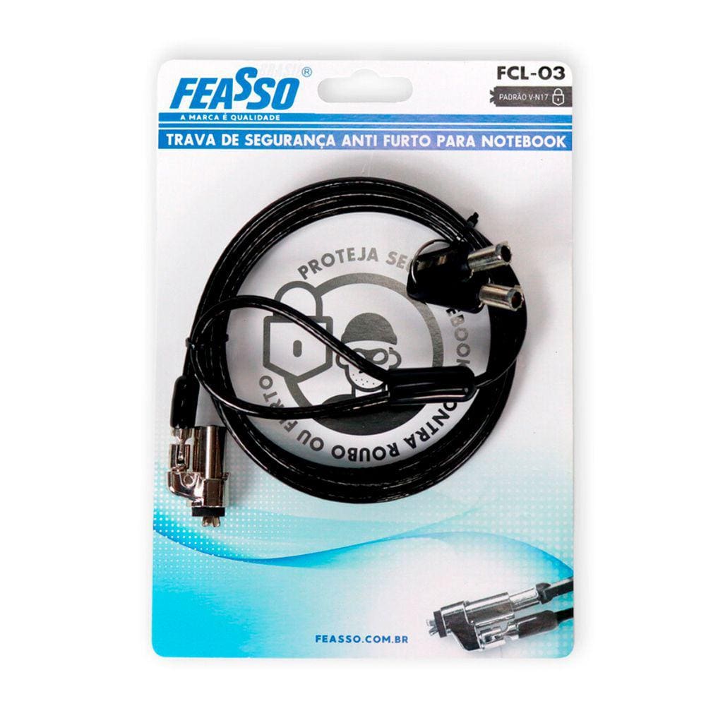 Trava de Segurança Anti Furto para Notebook FCL-03 Feasso
