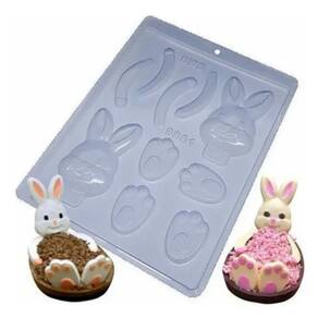 Kit 2 Formas P/ Pascoa Partes Coelho De Chocolate 9861 Bwb