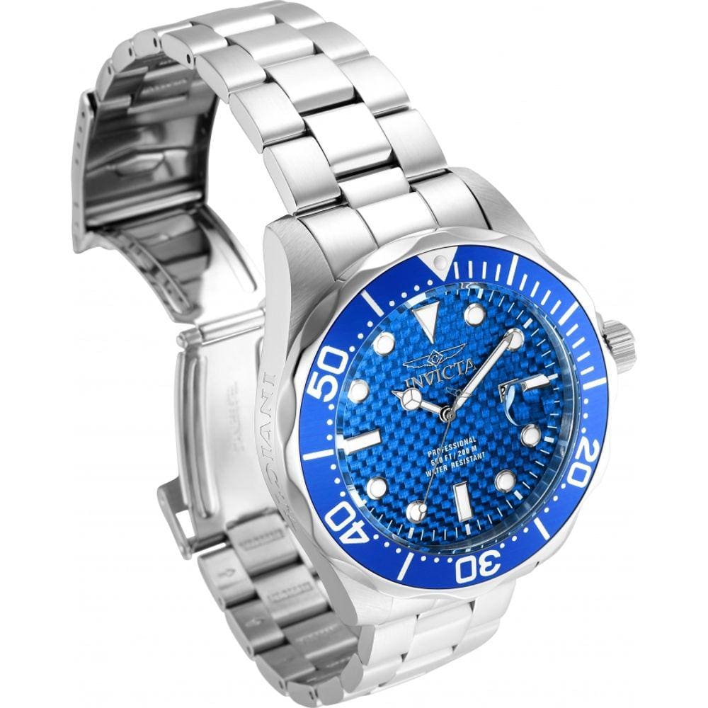 Relogio Nvicta Masculino Pro Diver Prata Classico Azul