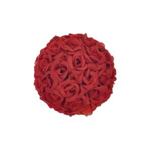 Arranjo Flor Artificial Rosa Bola Vermelho 17cm