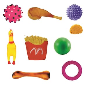 Kit 9 Brinquedos De Borracha Mordedor P/ Cães - Pet