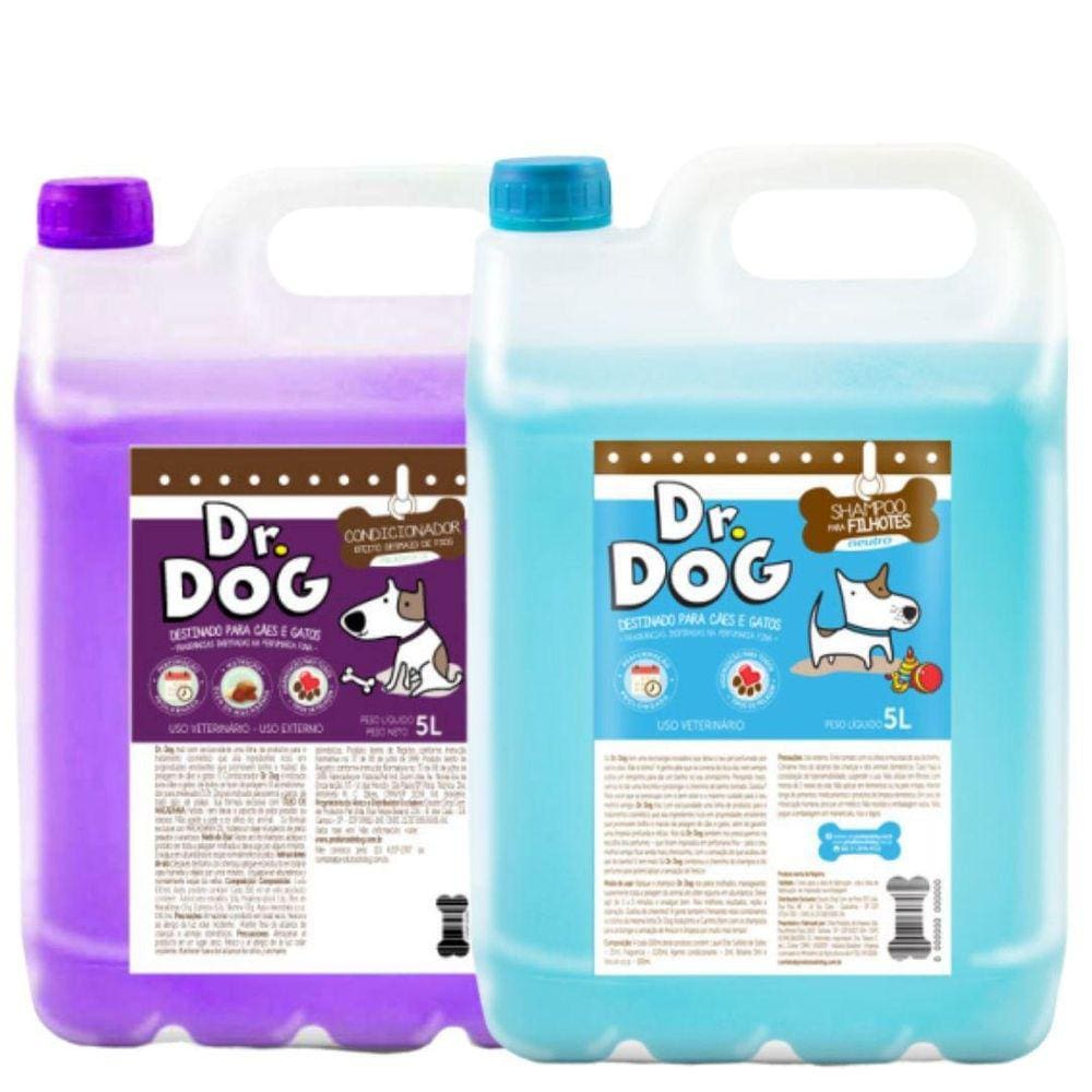 Kit Pet Dr. Dog Shampoo 5L E Condicionador 5L Desmaio De Fio