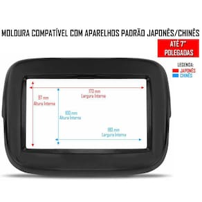 Moldura Painel 2 Din 7 Polegadas Fiat Mobi Preto