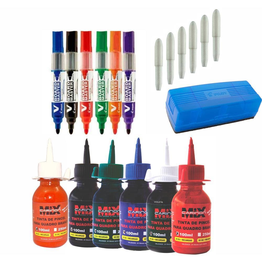 Kit Do Professor Tinta Para Quadro Branco, Pincel, Apagador