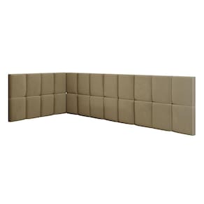 Cabeceira Aurora em L Suspensa Almofadada Proteção Lateral Cama Box Solteiro Infantil Menino Menina Decoração Quarto Suede - RPM Móveis