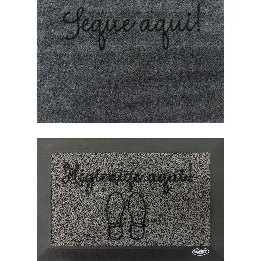 Tapete Sanitizante Cinza 70X50 + Seca Pés