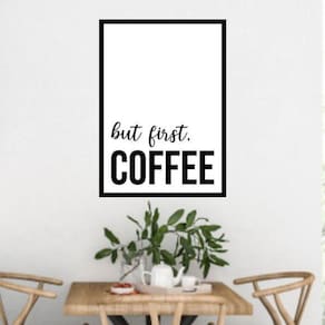 Quadro But First, Coffee Ii 60X40Cm Moldura Preta