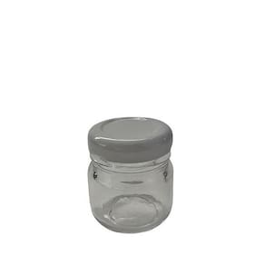 Kit Com 25 Potes De Vidro 40 Ml Com Tampa Metálica Branca