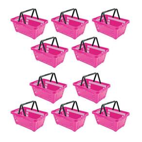 10 Cestos Compras Plástica D100 Cód. 3400 Rosa - Della Plast
