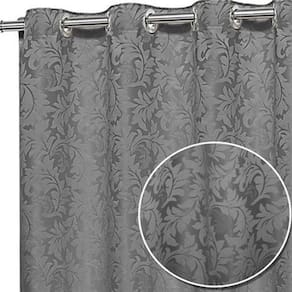 Cortina Sala Semi Blackout Tecido Jacquard Cinza 5,00X2,80