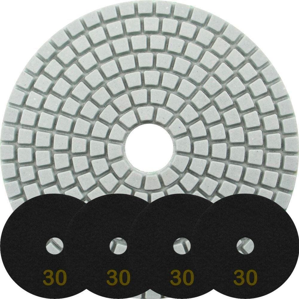 Kit 6 Disco Lixa Polimento úmido Mármore 10 Cm Grão 30