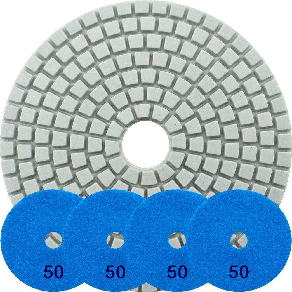 Kit 6 Disco Lixa Polimento úmido Mármore 10 Cm Grão 50