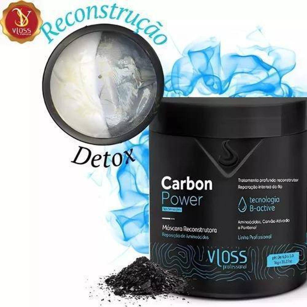 Vloss Carbon Power Purificante Reconstrução Máscara Detox