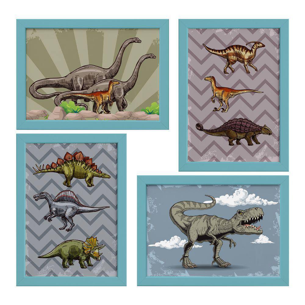 Quadro Infantil Desenho Dinossauro Verde Roar