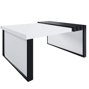 Mesa De Centro Safira - Mdf Tx - White/Preto - Decor Móveis