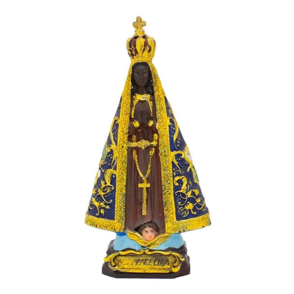 Kit Presente Terço + Nossa Senhora Aparecida Pequena - 10cm