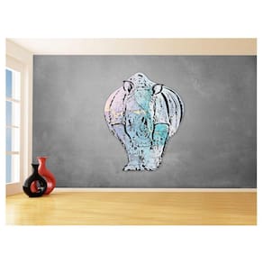 Papel De Parede 3D Animais Pop Art Rinoceronte 3,5M Pxa515