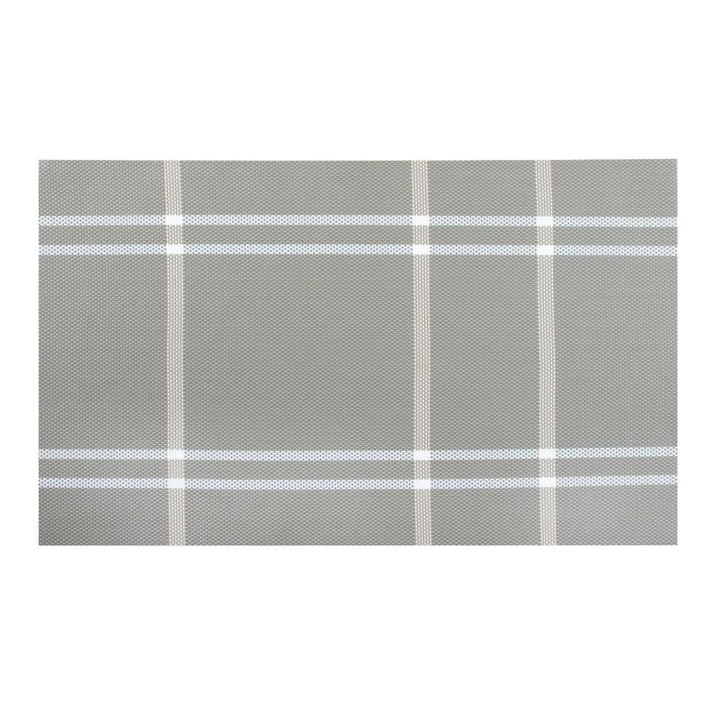 Jogo Lugar Americano Plaid Bege 06 Peças - Ja20167