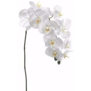 Kit 4 Hastes Galhos De Orquídea Artificial Branca 3D Flores