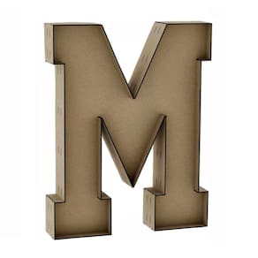 Letra Caixa Grande M Mdf 90Cm De Altura Decoração Festa