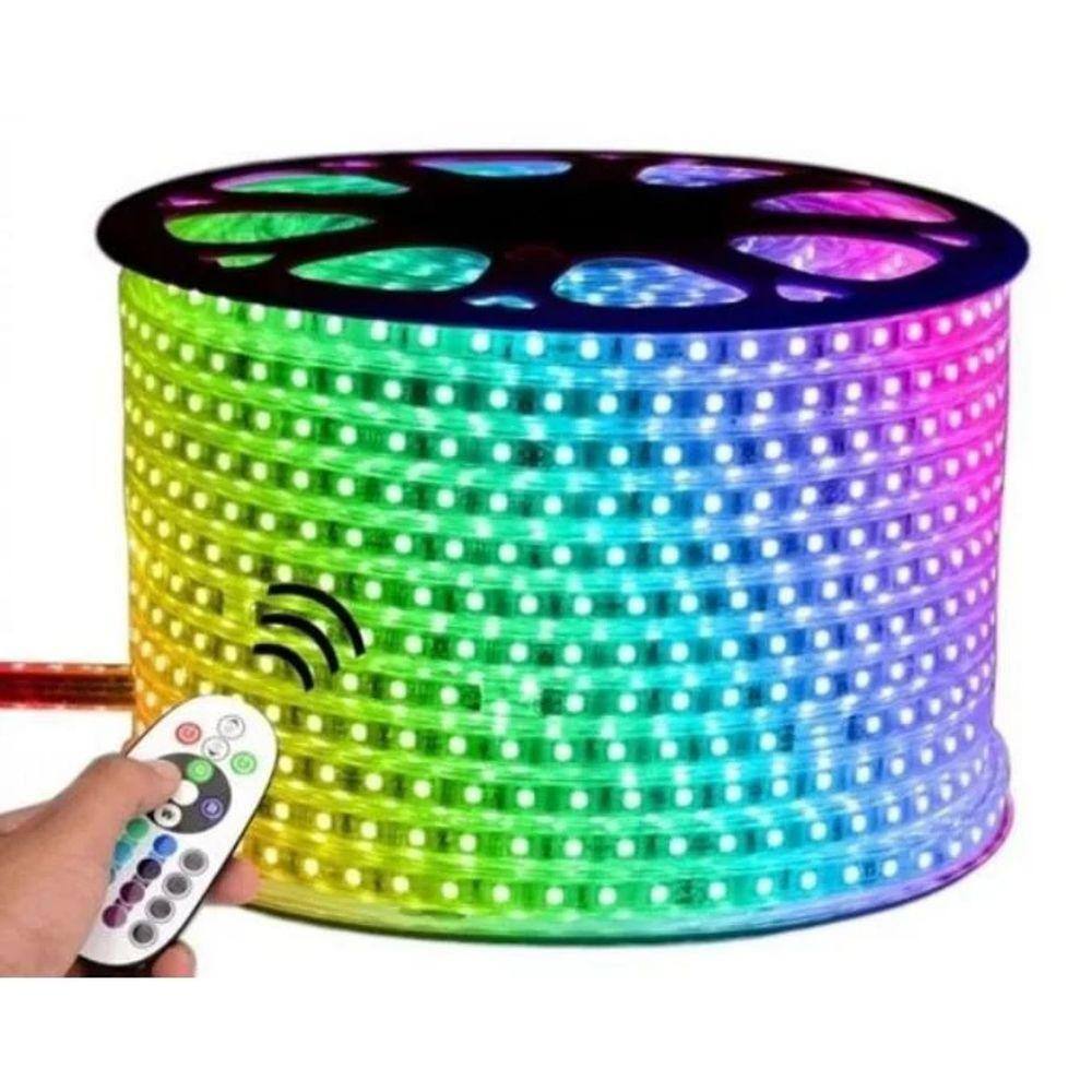 Mangueira Fita Led Rgb 83 Metros + 5 Controladores + Fonte