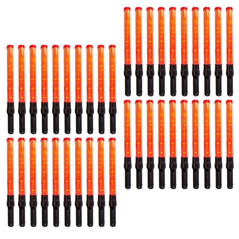 Bastao Sinalizador Kit 40 Unidades Manobrista Estacionamento Transito Aeroporto Engarrafamento Segurança Proteçao Rua Estrada