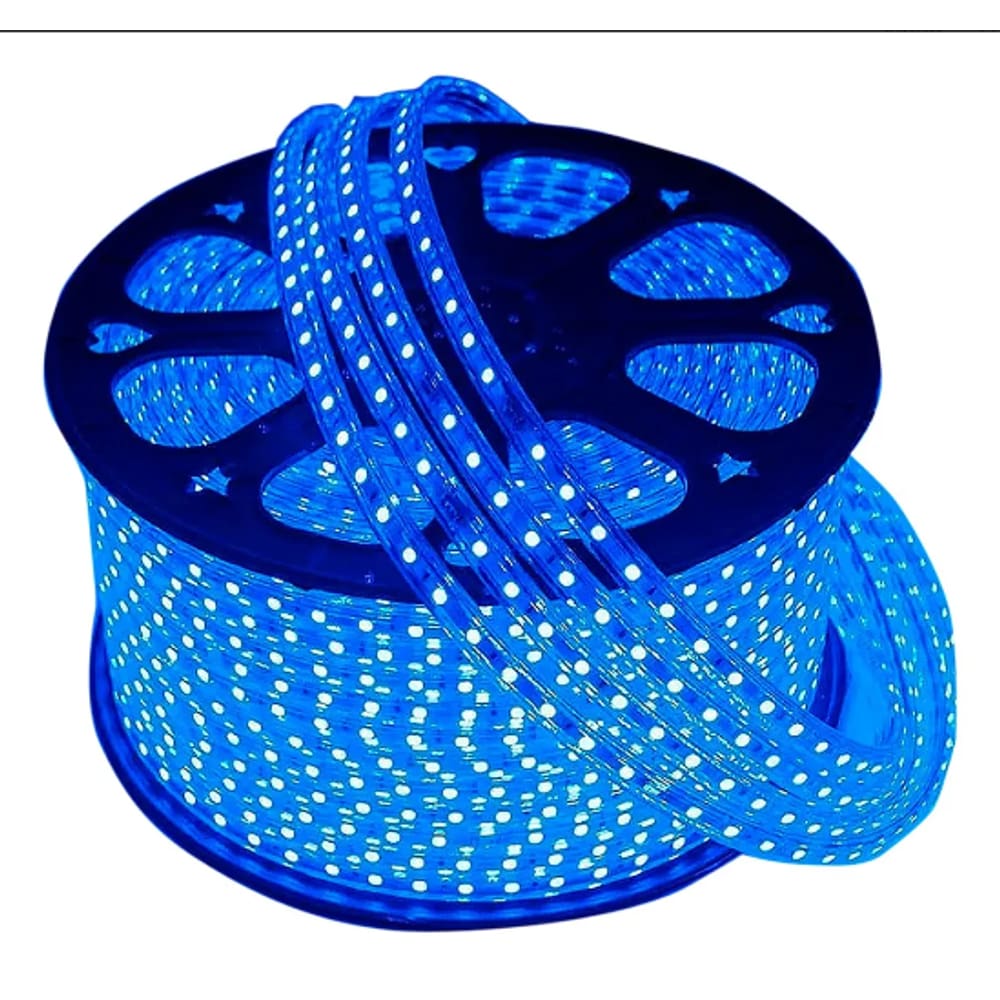 Mangueira Led Chata 5050 5m Azul Ip65 110v Liga Tomada