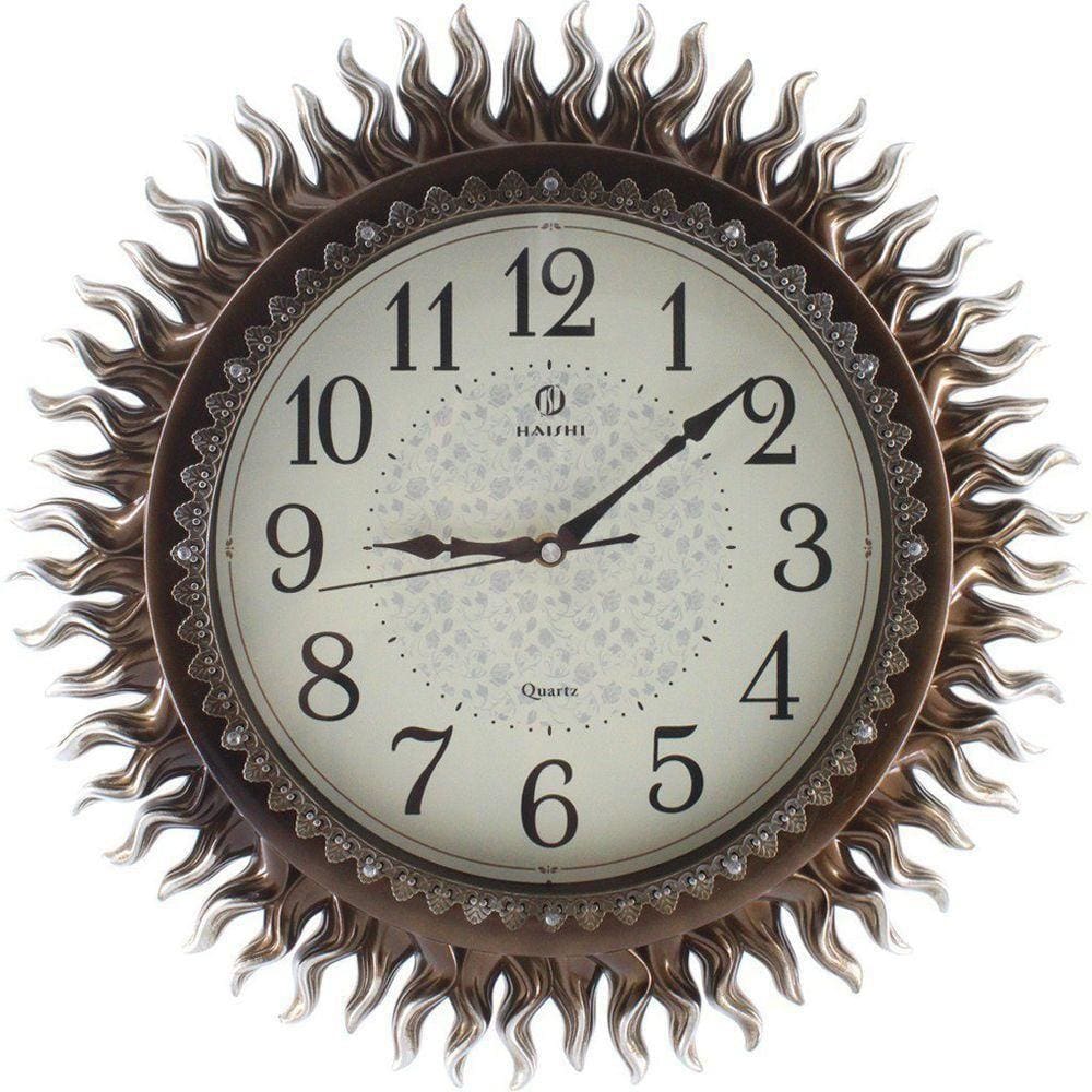 Relógio De Parede Místico Solar Oriental 45cm Bronze