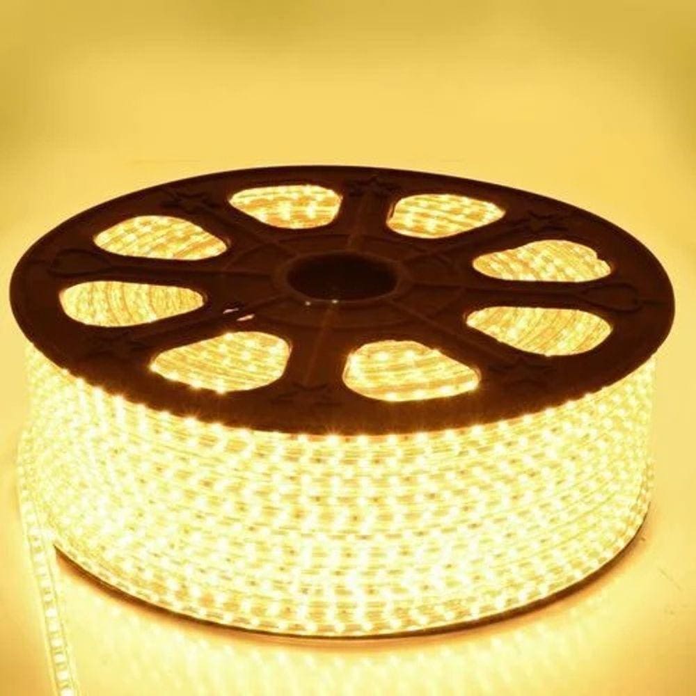 Mangueira Fita LED Chata 5050 20m Branco Quente 6mm 60 LEDS/m 110V
