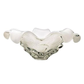 Centro De Mesa Em Cristal Murano Branco - São Marcos 45Cm