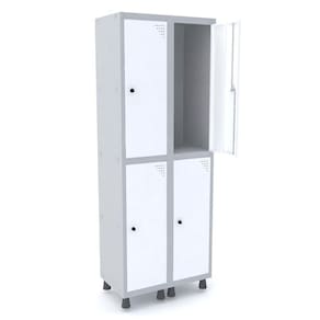 Guarda Volume Roupeiro 4 Portas Aço GRP 502/4 Pandin Móveis Cinza/Branco