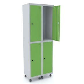 Guarda Volume Roupeiro 4 Portas Aço GRP 502/4 Pandin Móveis Cinza/Verde Miró