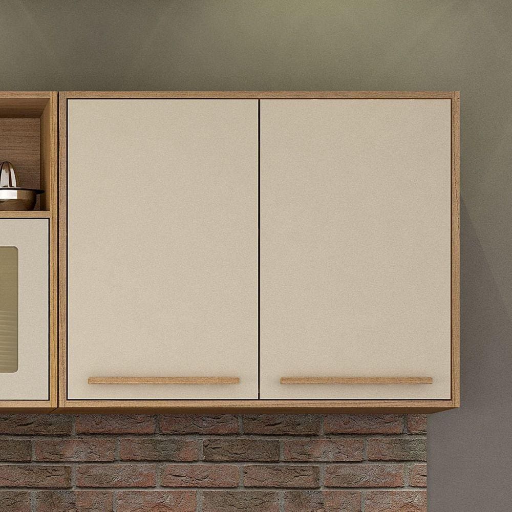 Armário Aéreo 80cm 2 Portas Salvador Valdemóveis Cinamomo/Off White