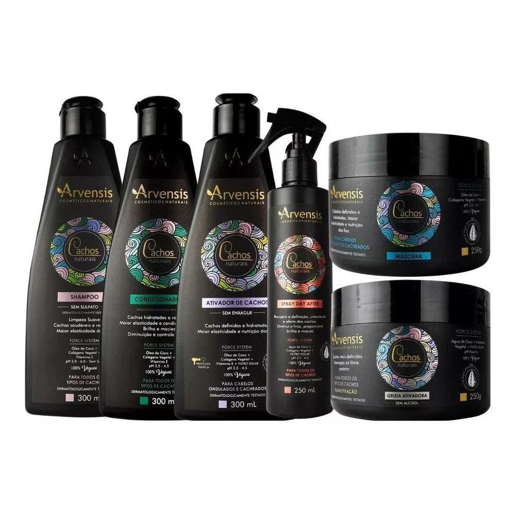 Kit Arvensis Shampoo Condicionador Mascara Gelatina Dayafter