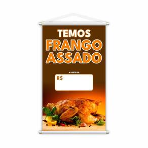 Banner Temos Frango Assado Preço Fundo Branco Grande