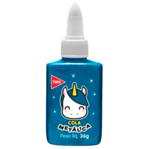 Cola metálica Azul Unicórnio 36g Marca Tris
