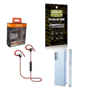 Kit Capinha Moto G52 Fone Bluetooth E Película De Vidro 3D
