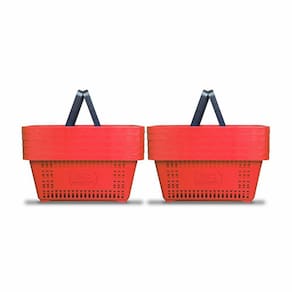 10 Cestos Compras Plástica 16L D100 Vermelho Supermercado
