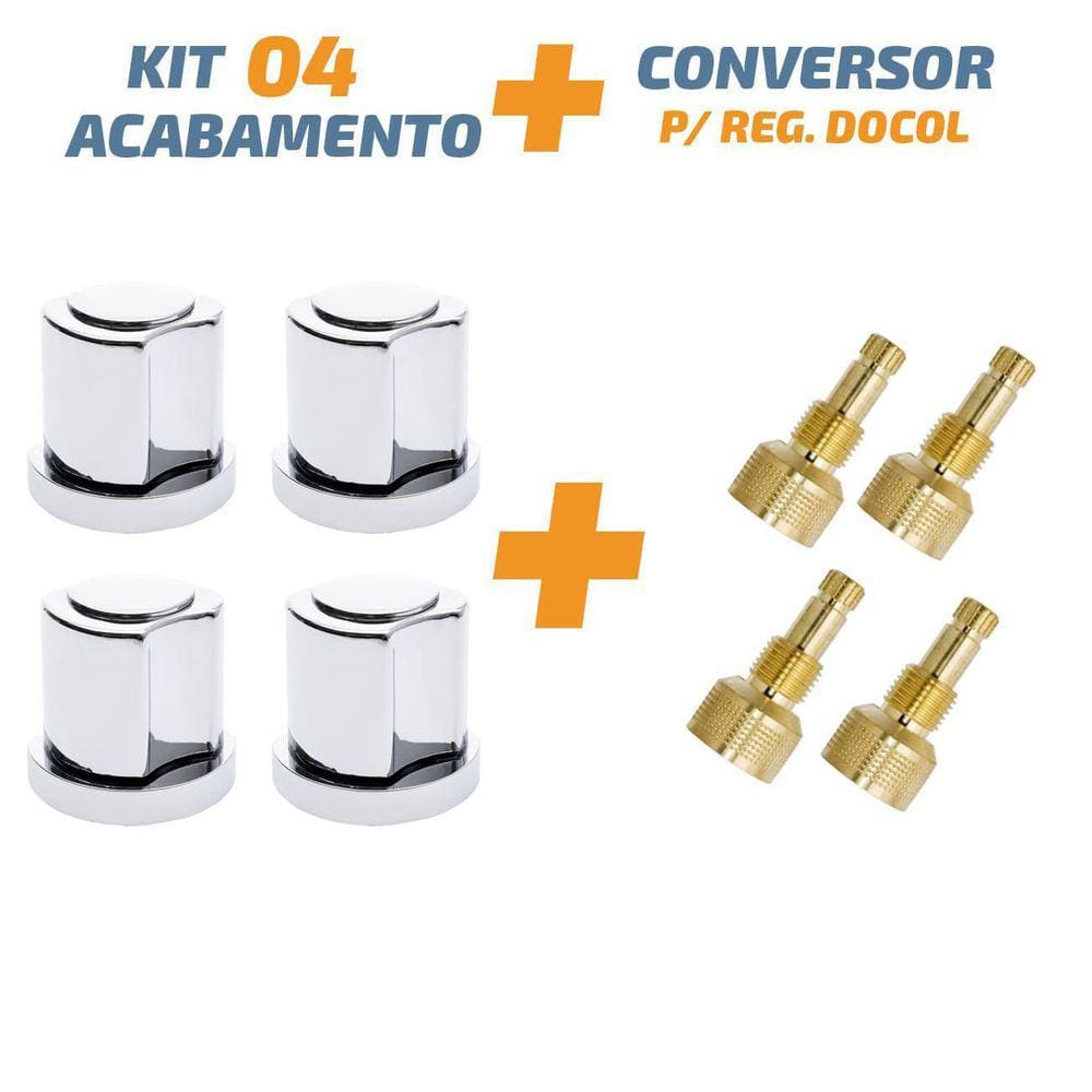 Kit 04 Acabamento C50 Cromado 1/2` Ou 3/4 Para Reg Docol