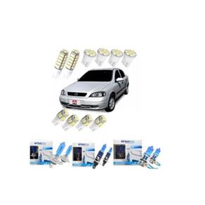 Kit Lâmpadas Super Branca + Leds Astra 1999/2002 Pingo