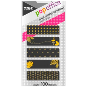 Notas adesivas Marca páginas papel Pop Office Gold Tris Pto